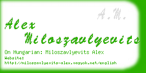 alex miloszavlyevits business card